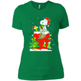 Anaheim Ducks Snoopy Ugly Christmas Sweaters - Ladies' Boyfriend T-Shirt