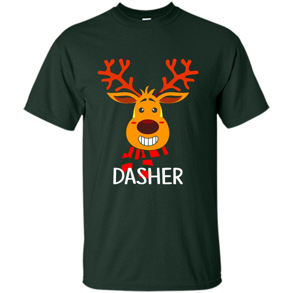 Dasher Reindeer Santa Claus Funny Xmas Holiday T-Shirt - Shirt