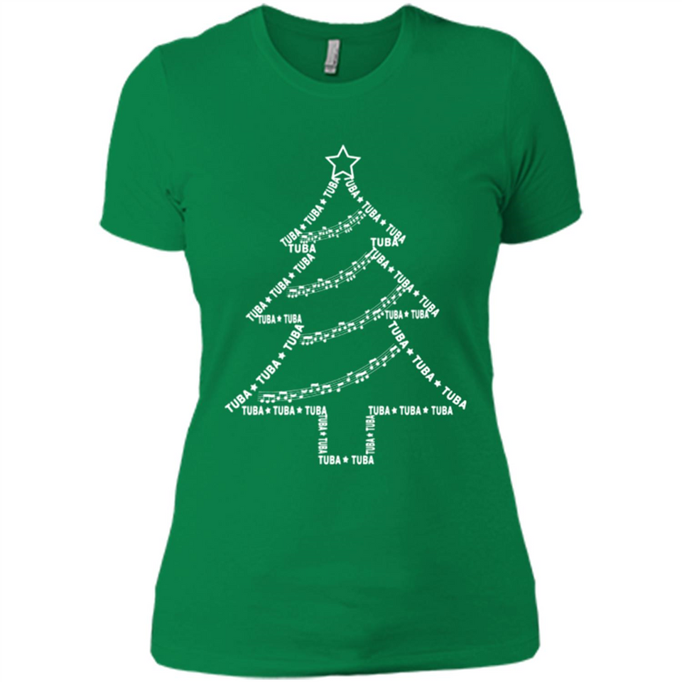 Tuba Text Christmas Tree Musical Instrument Holiday 1