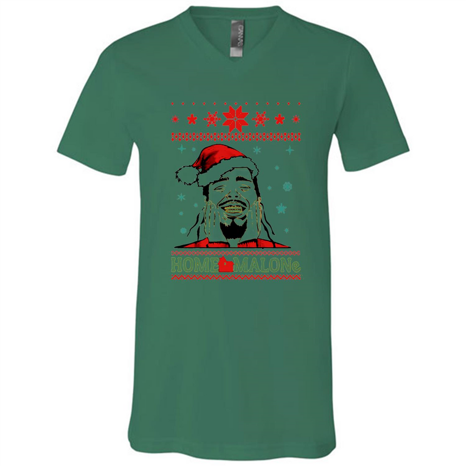 Home Malone Christmas Sweater PINGPONG - Canvas Unisex V-Neck
