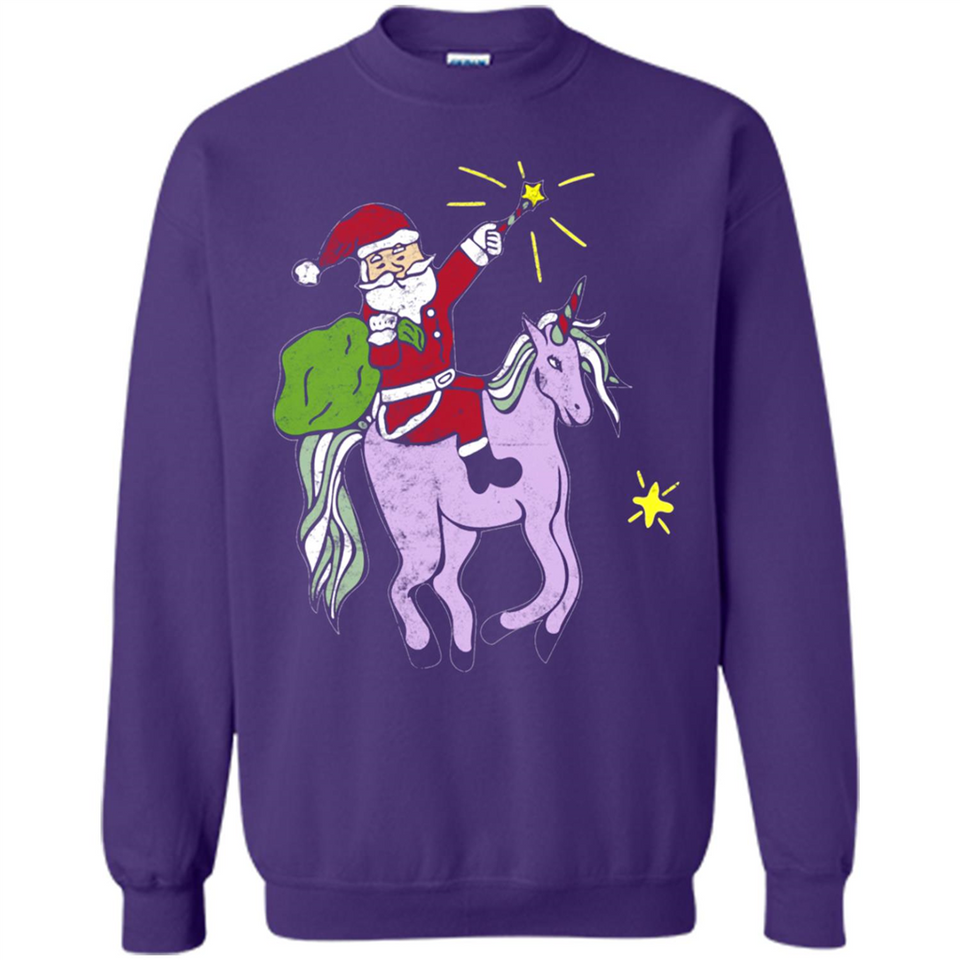 Distressed Retro Santa Riding Unicorn - Sweatshirt
