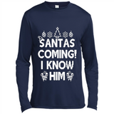 Santa's Coming I Know Him Shirt Santa Ugly Christmas T-Shirt Funny Santa Christmas