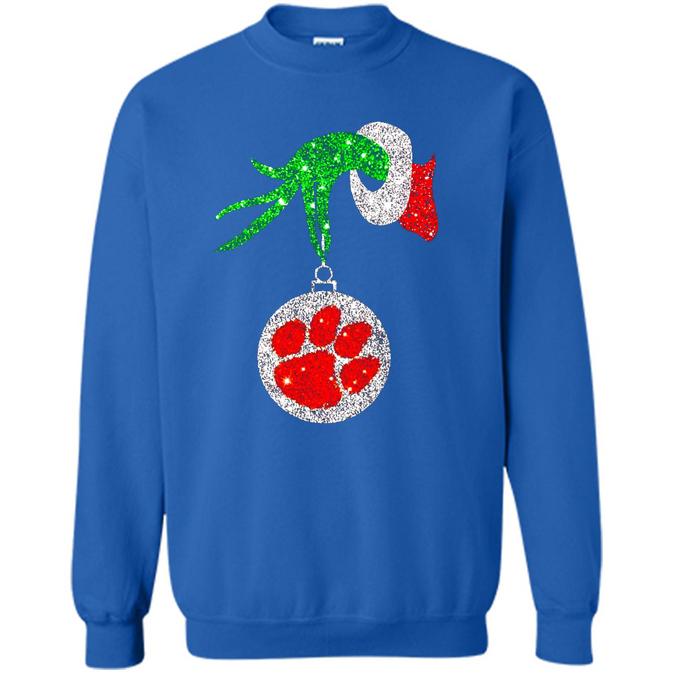 Amazing tee Clemson Tigers Glitter Grinch Monogram Ornament Christmas Gift - Sao chép - Sweatshirt