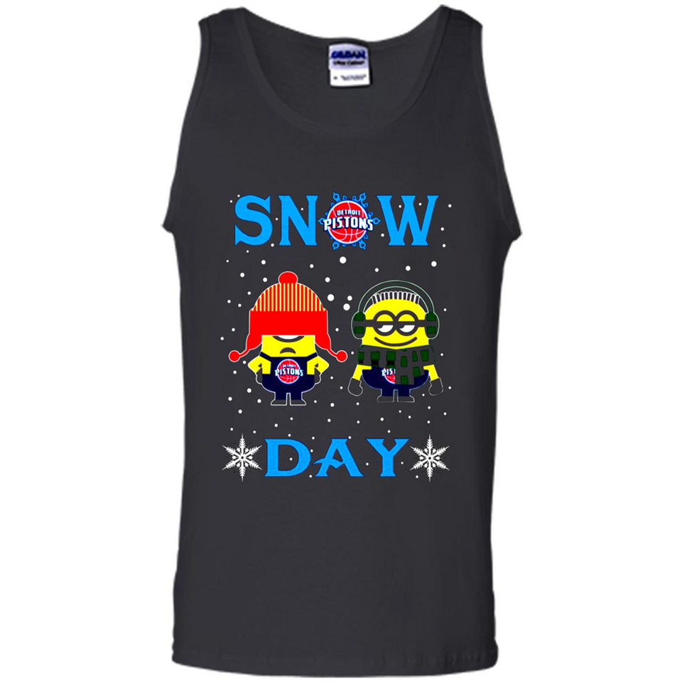 Snow Day Shirt For Detroit Pistons Vs Minion Fans pingpong