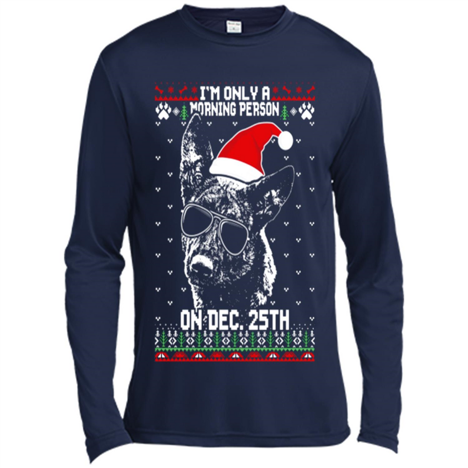 Morning Person Dutch Shepherd Funny Xmas - Canvas Long Sleeve T-Shirt