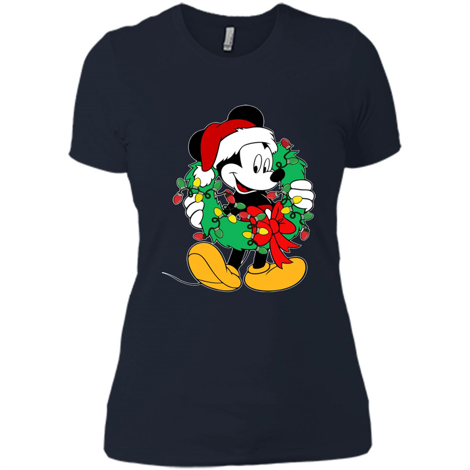 Mickey Mouse Merry Christmas Disney Sweatshirt - Ladies' Boyfriend T-Shirt