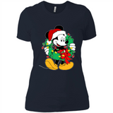 Mickey Mouse Merry Christmas Disney Sweatshirt - Ladies' Boyfriend T-Shirt