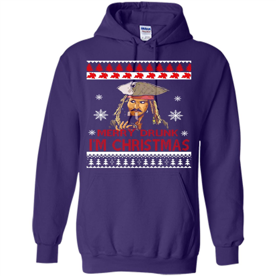 Jack sparrow Merry Drunk I'm Christmas - Hoodie