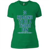 Reasons to be a Detroit Tigers Fan Complete List on Back - Ladies' Boyfriend T-Shirt