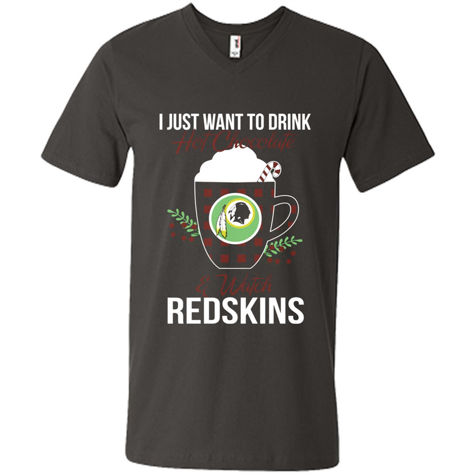 I Just Want To Drink Hot Chocolate & Watch Washington Redskins Ugly Christmas Sweater PINGPONG