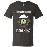 I Just Want To Drink Hot Chocolate & Watch Washington Redskins Ugly Christmas Sweater PINGPONG
