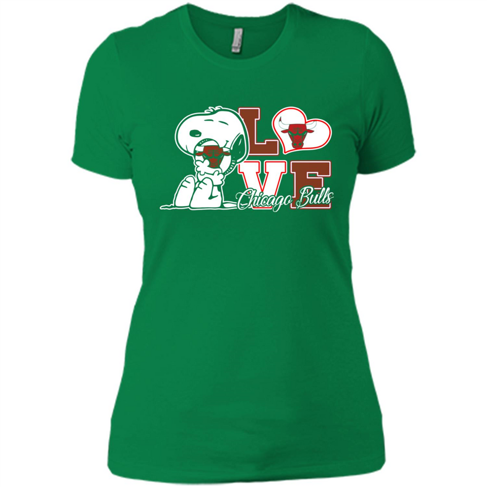 Snoopy loves NBA Chicago Bulls - Ladies' Boyfriend T-Shirt