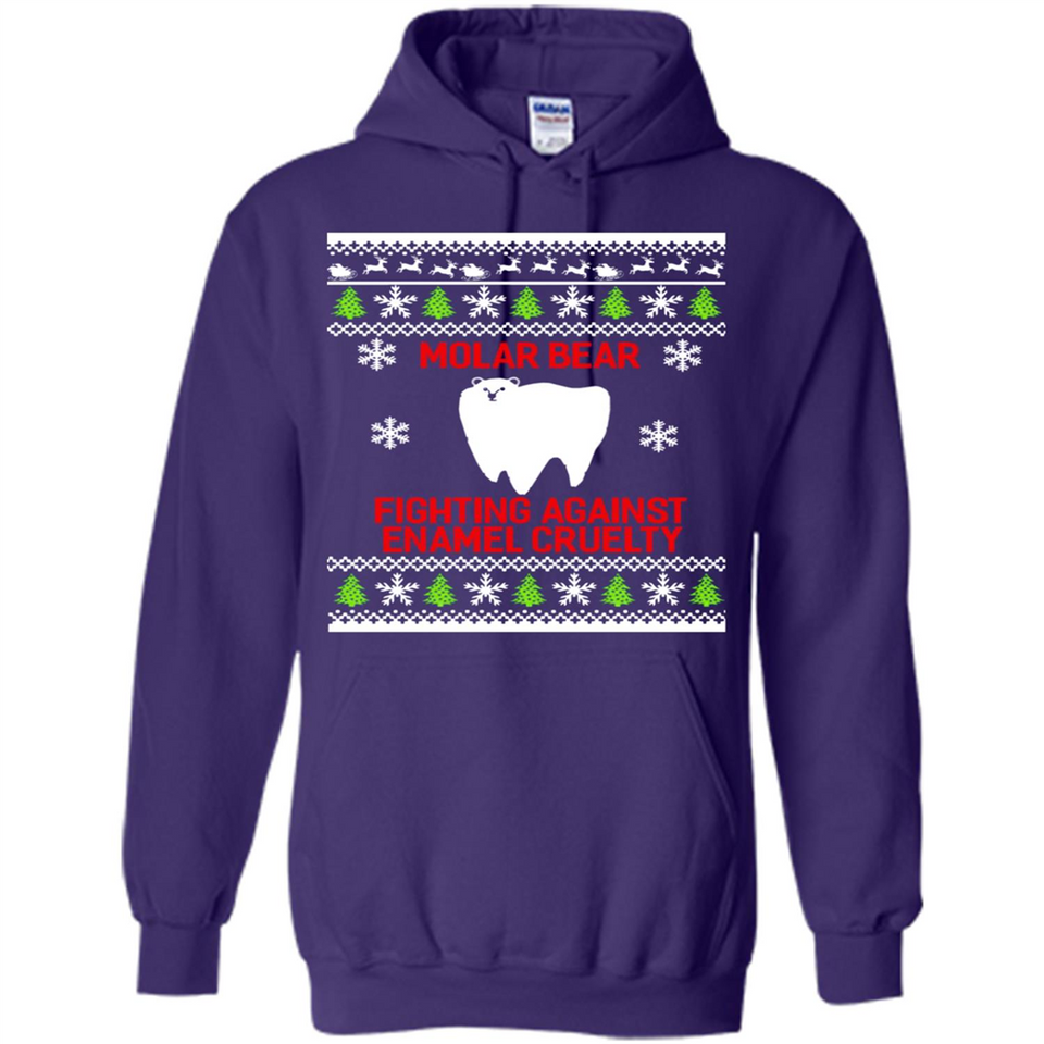 Molar bear fighting against enamel cruelty Christmas - Hoodie
