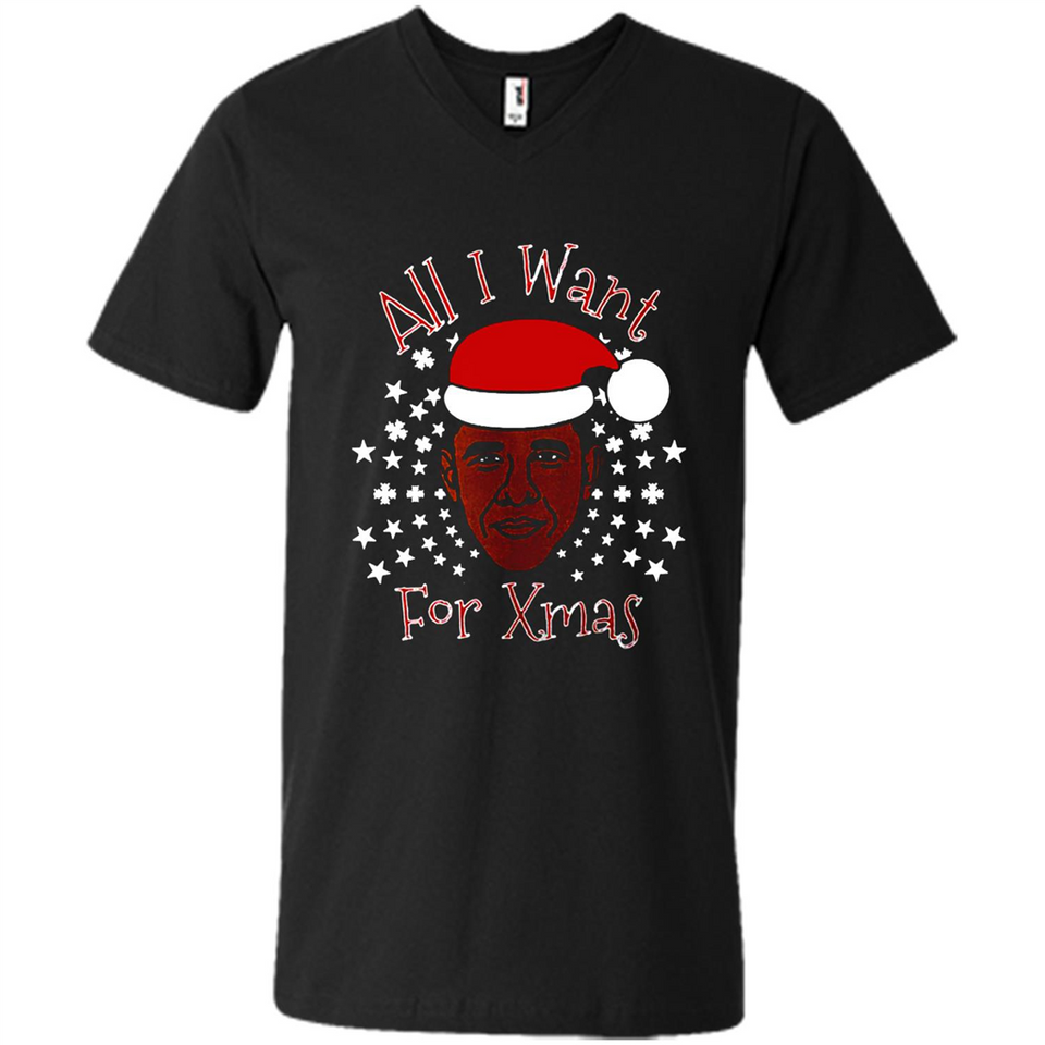 Obama All I Want For Xmas T Shirt PINGPONG - Men's V-Neck