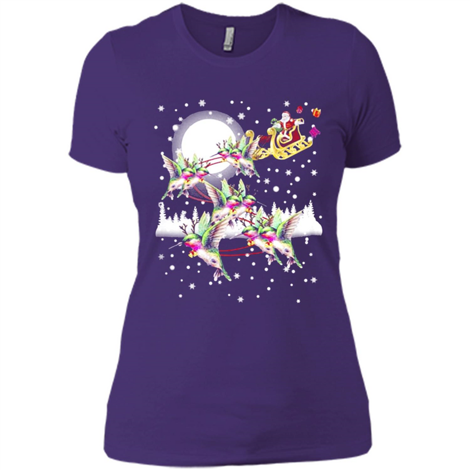 Hummingbird Santa Sleigh - Ladies' Boyfriend T-Shirt