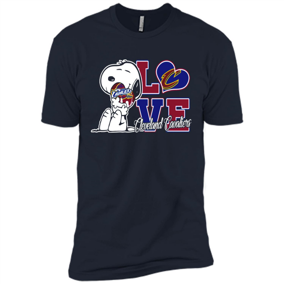Snoopy loves NBA Cleveland Cavaliers - Premium Short Sleeve T-Shirt