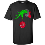 GRINCH HAND HOLDING ATLANTA BRAVES GLITTER CHRISTMAS PINGPONG