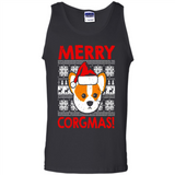 Funny Christmas Santa Corgi Dog Merry Corgmas - Tank Top