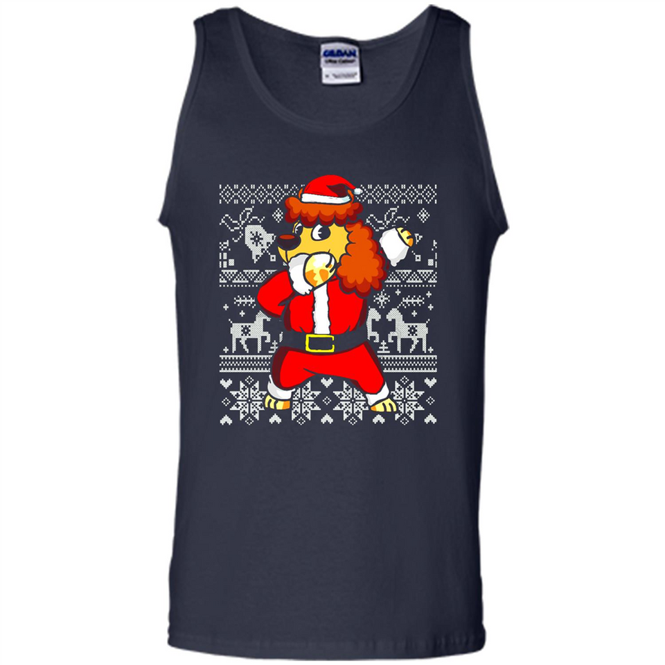 Dabbing Poodle Santa Christmas Holiday Sweatshirt - Tank Top