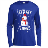 Let's Get Plowed Funny Christmas Snowman - Canvas Long Sleeve T-Shirt