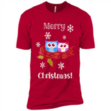 Cute Christmas Shirt Merry Christmas Snowflakes Owls Nest