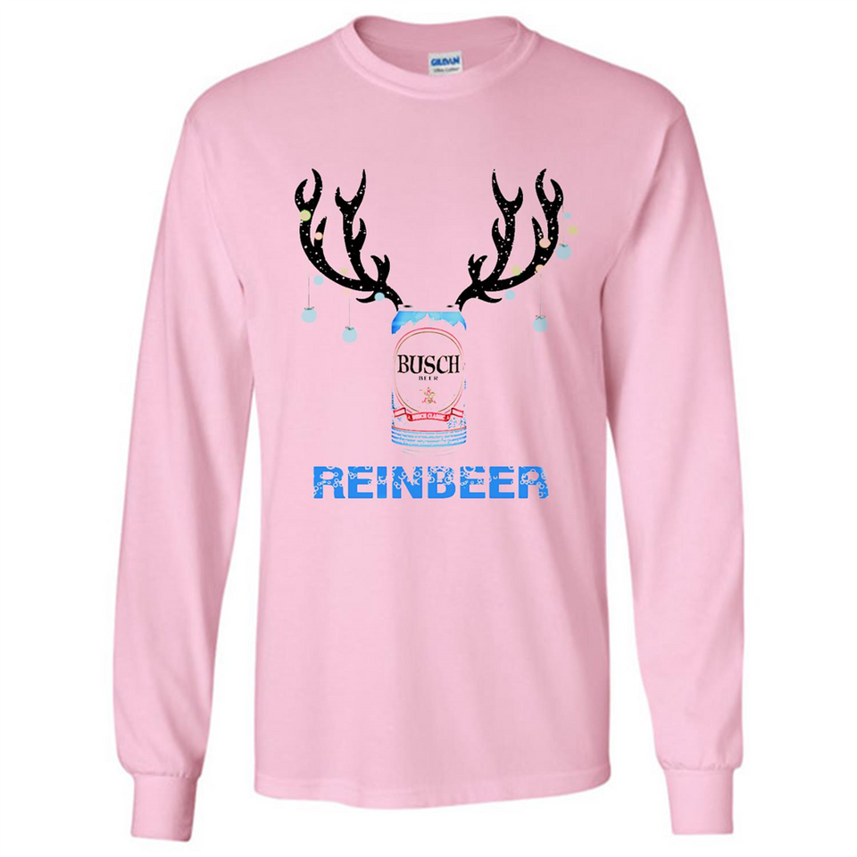 Busch Reinbeer Funny Beer Reindeer Christmas Sweatshirt - Long Sleeve T-Shirt