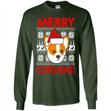 Funny Christmas Santa Corgi Dog Merry Corgmas - Long Sleeve T-Shirt