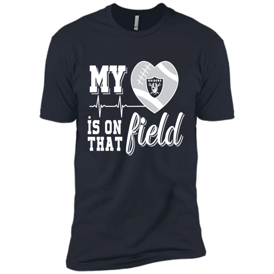 Oakland Raiders Football My Heart is on that Field - Premium Short Sleeve T-Shirt