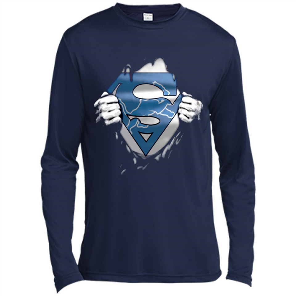 Detroit Lions And Superman Fans - Canvas Long Sleeve T-Shirt