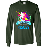 Unicorns are born in Pisces Birthday Rainbow Gift Ladies Custom