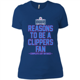 Reasons to be a LA Clippers Fan Complete List on Back - Ladies' Boyfriend T-Shirt