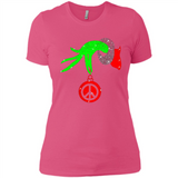 Christmas The Grinch Hand Holding Hippie Ornament - Ladies' Boyfriend T-Shirt