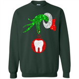 Christmas Nurse Grinch hand holding clinic dental ornament - Sweatshirt