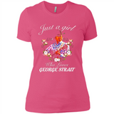 Just a Girl Who Loves Music George Strait Shirt PINGPONG - Ladies' Boyfriend T-Shirt