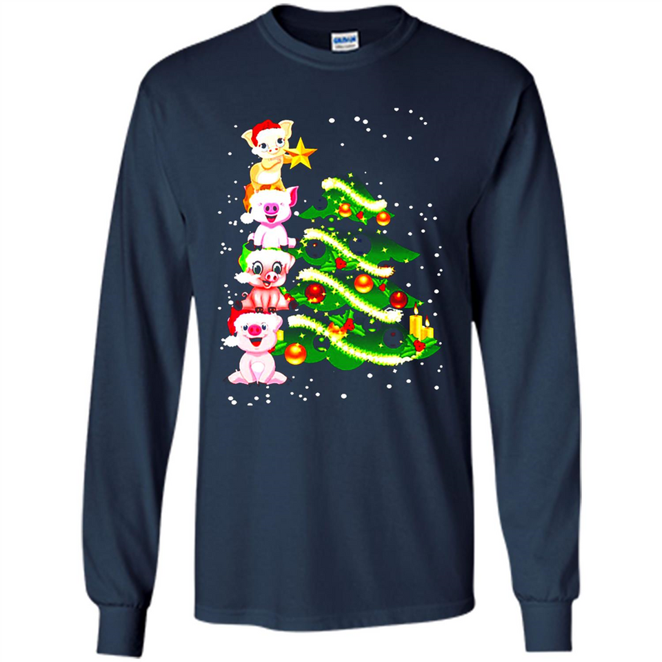 Pigs Christmas T Shirt PINGPONG - Long Sleeve T-Shirt