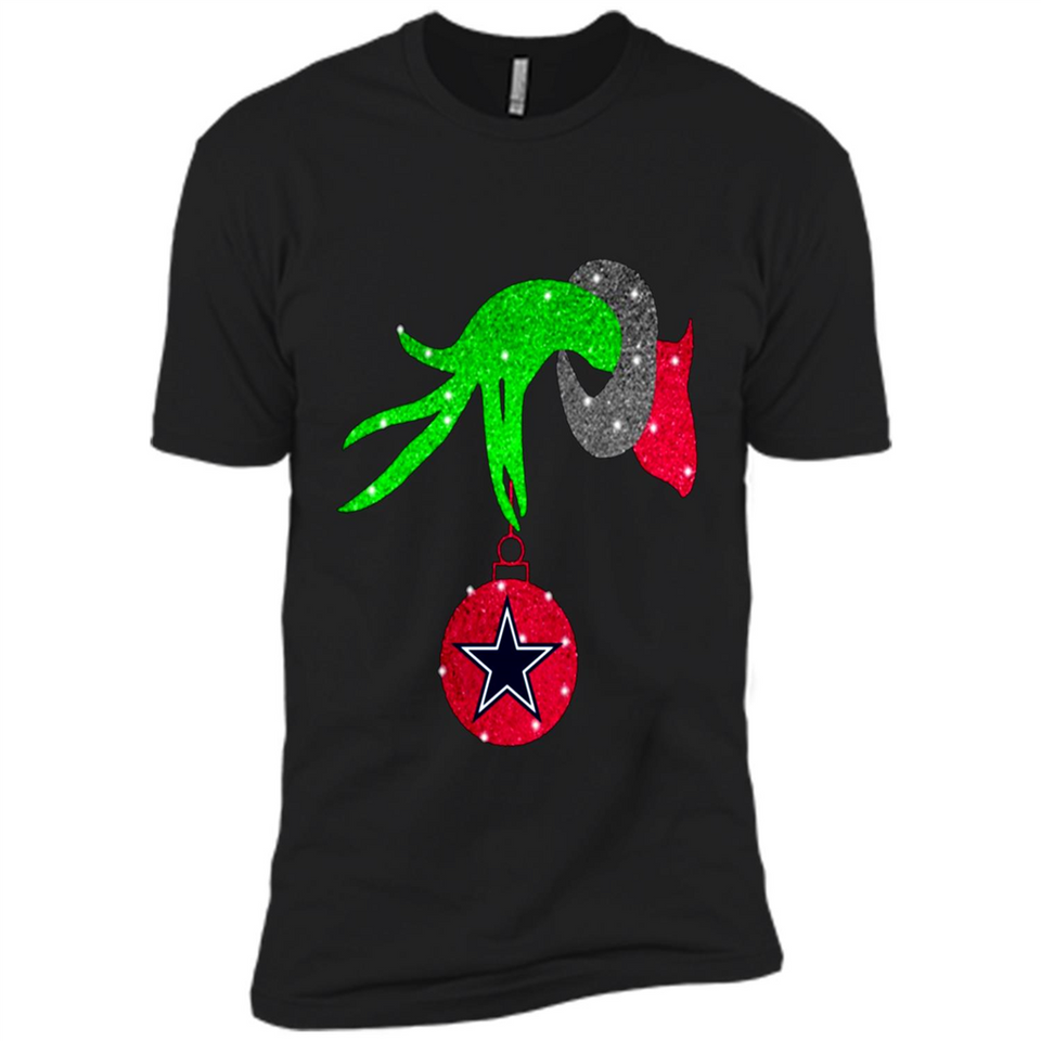 GRINCH HAND HOLDING DALLAS COWBOYS GLITTER CHRISTMAS PINGPONG
