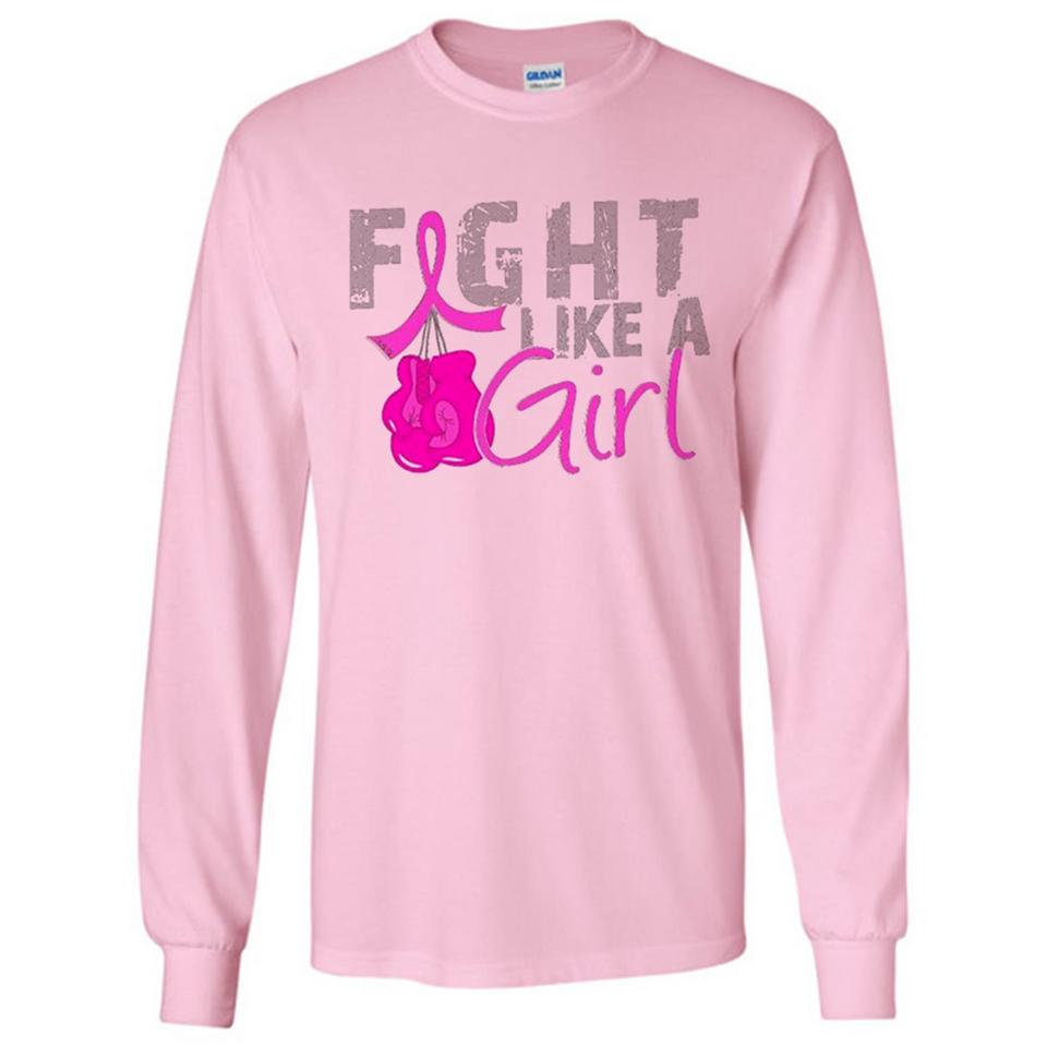 Fight Like A Girl Breast Cancer Awareness - Long Sleeve T-Shirt