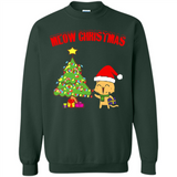 Meow merry christmas- cat and pine merry christmas - Sweatshirt