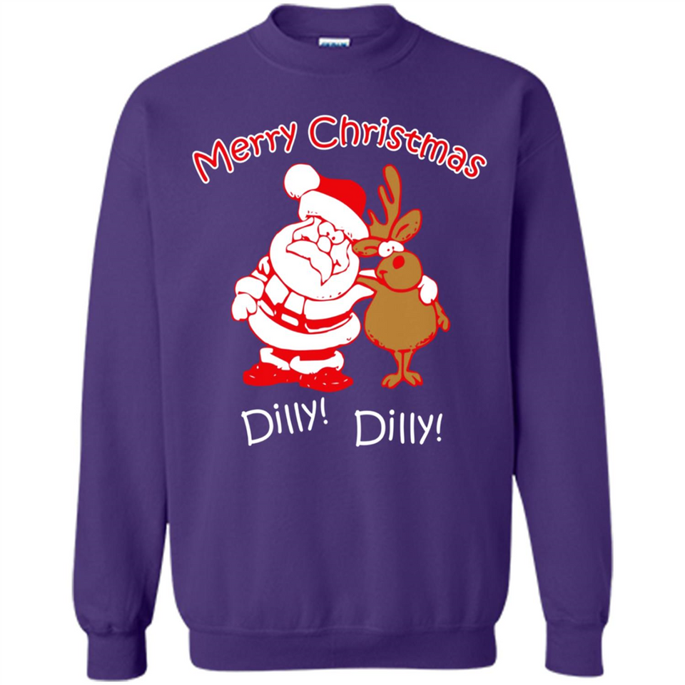 Christmas T-Shirt Santa And Reindeer Dilly Dilly - Sweatshirt