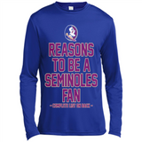 Reasons to be a Florida State Seminoles Fan Complete List on Back - Canvas Long Sleeve T-Shirt