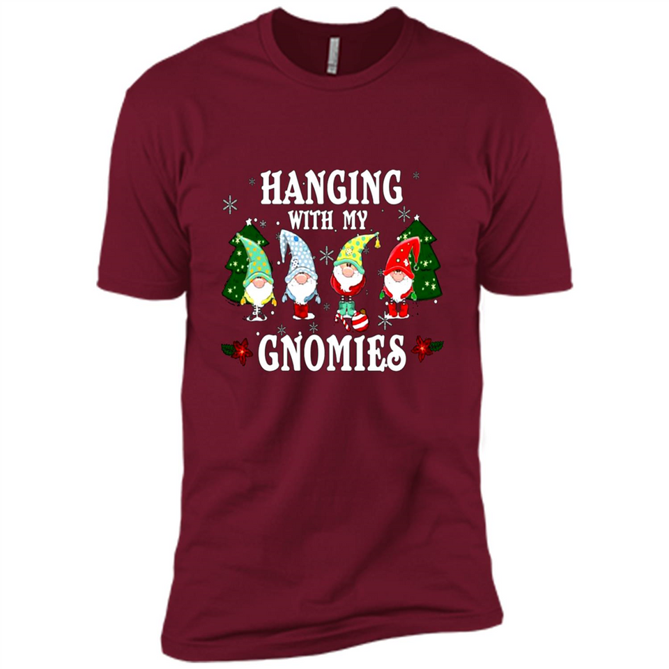 Christmas Garden Gnome Hanging With My Gnomies Shirt Sweater - Premium Short Sleeve T-Shirt