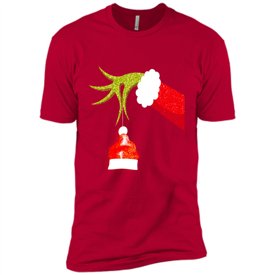 Funny Grinch Hand Holding Santa Hat Ornament Christmas PING PONG