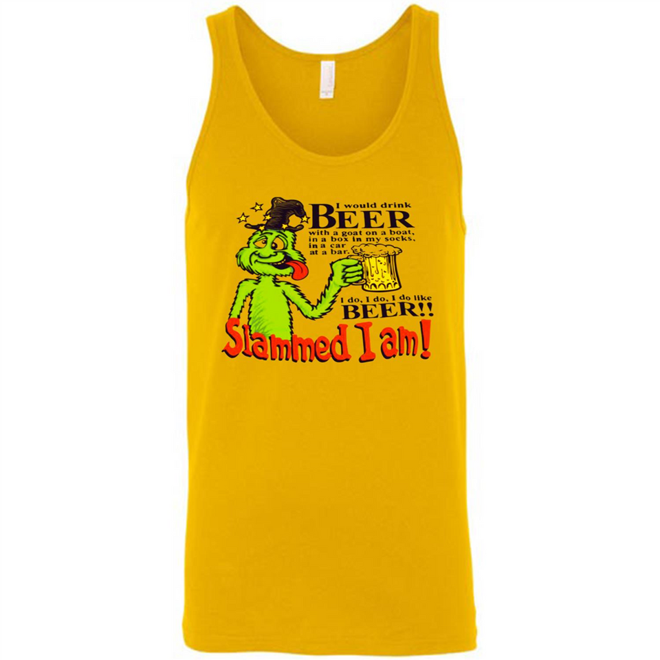 Slammed I Am I Would Drink Beer With A Goat On A Boat Shirt - Canvas Unisex Tank
