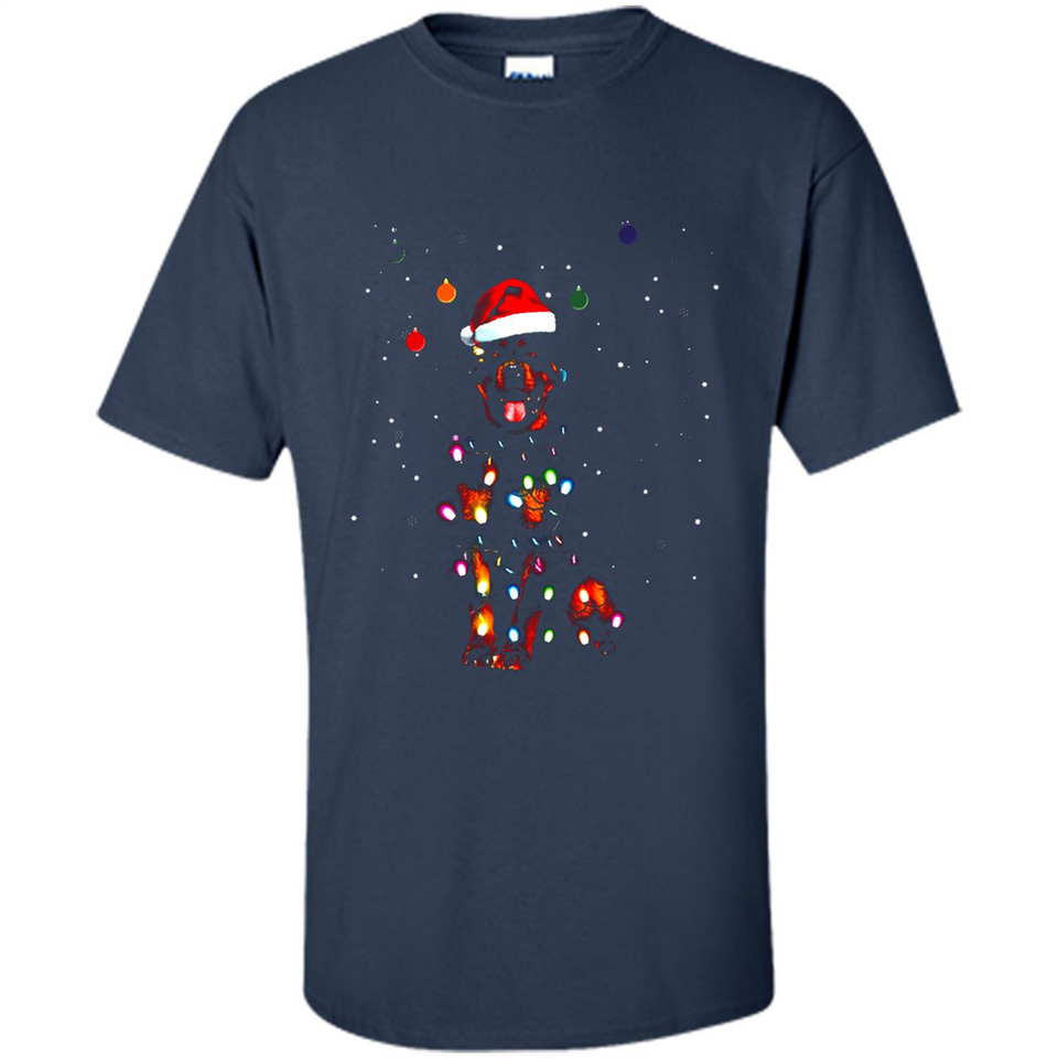 Rottweiler Santa Lights Christmas Dog Xmas Sweatshirt - Shirt