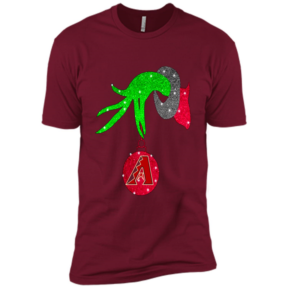 GRINCH HAND HOLDING ARIZONA DIAMONDBACKS GLITTER CHRISTMAS PINGPONG