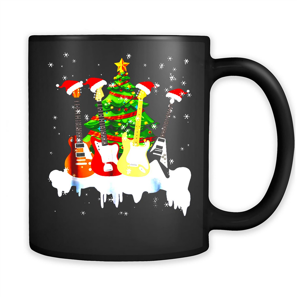 Santa Hat Electric Guitar Classical Guitar Christmas shirt Ladies' Boyfriend