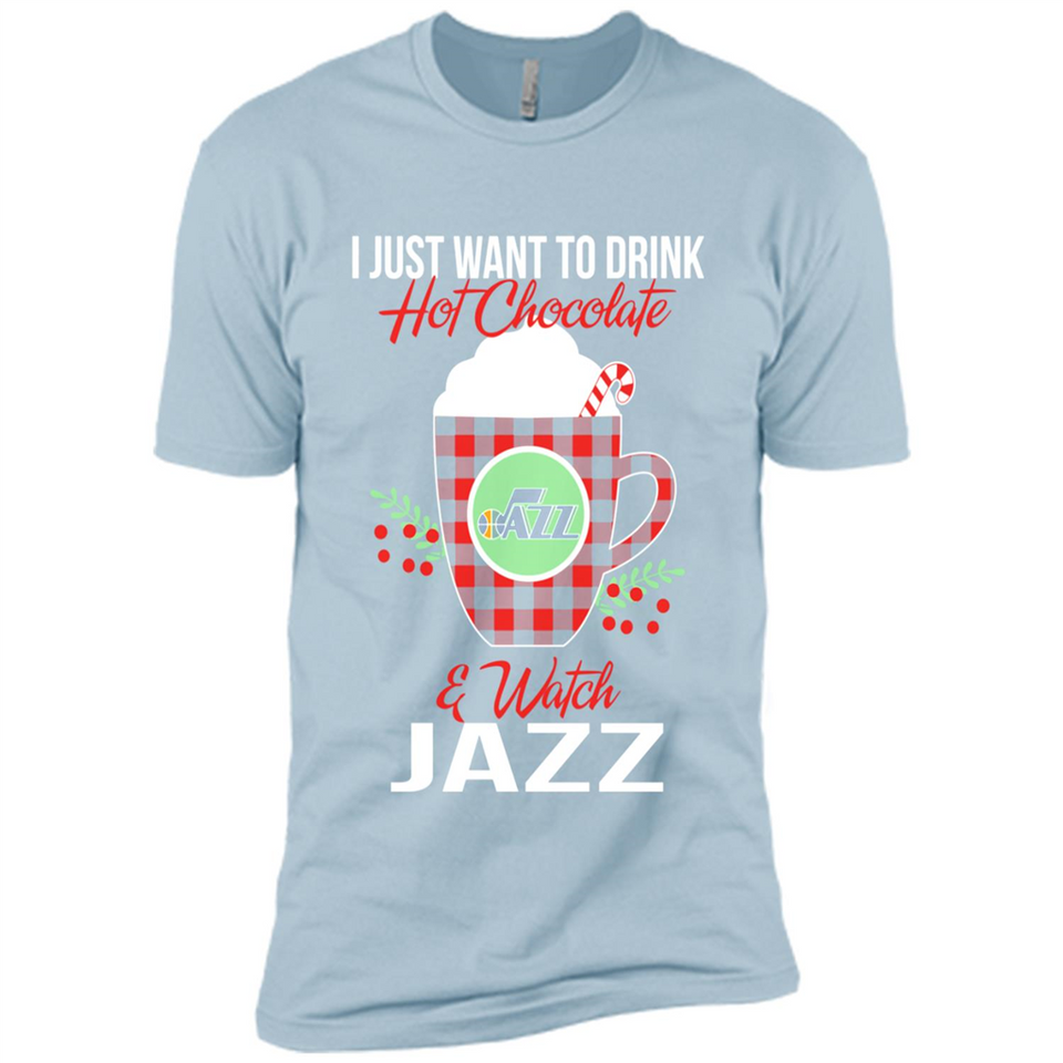 I Just Want To Drink Hot Chocolate & Watch Utah Jazz Ugly Christmas Sweater PINGPONG
