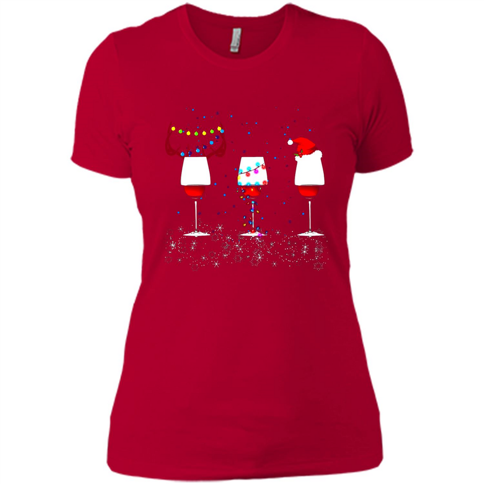 Christmas Red Wine Funny Merry Xmas Sweatshirt - Ladies' Boyfriend T-Shirt