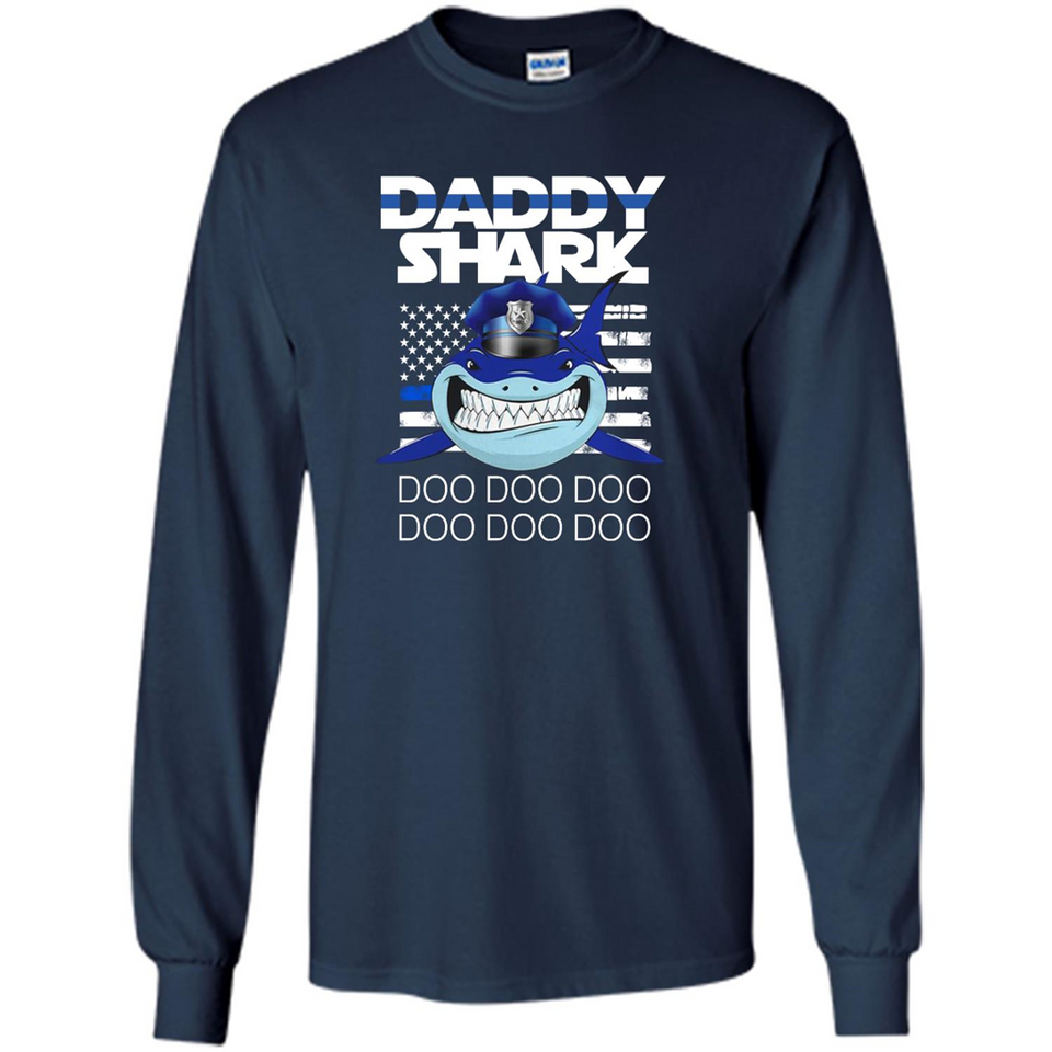 Police Daddy Shark Blue Line Tee