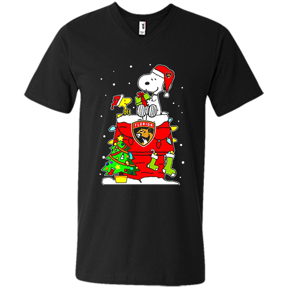 Florida Panthers Snoopy Ugly Christmas Sweaters - Men's V-Neck